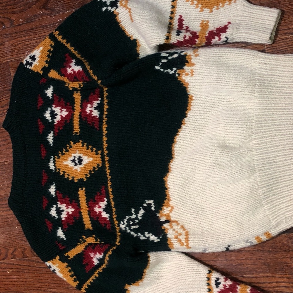Vintage handknit 100% wool ski sweater by Beaver Canoe - Picture 6 of 7